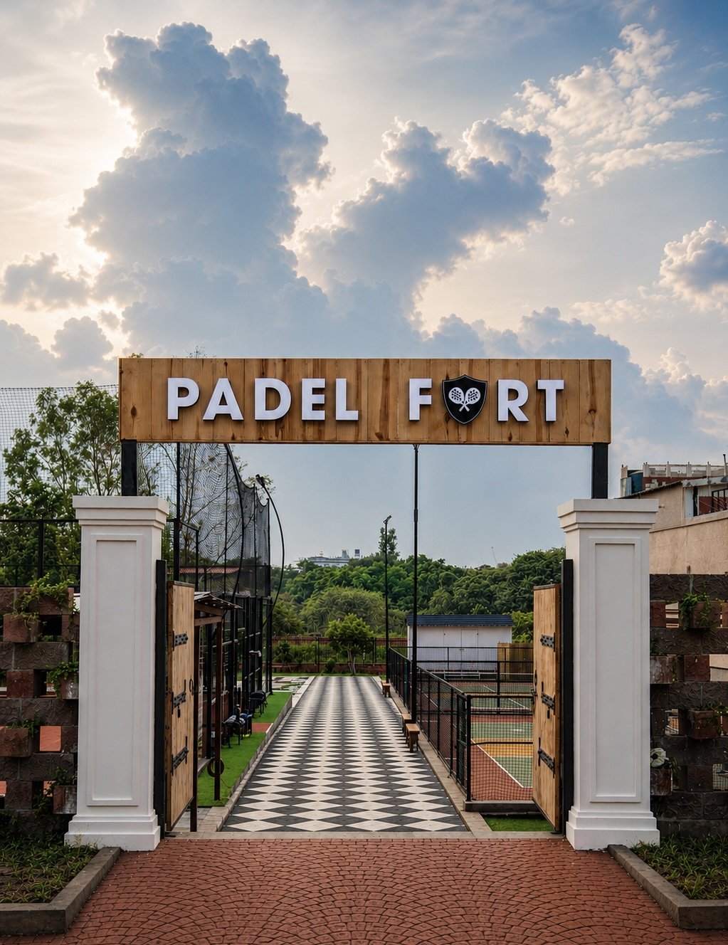 The entrance gate at Padel Fort, Shyam Nagar, Jaipur